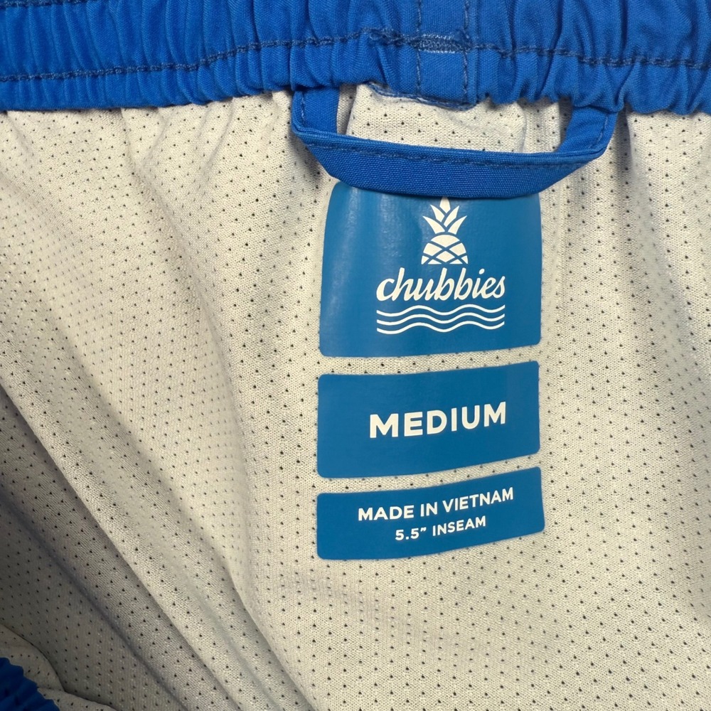 Chubbies The Brewsters Swim Trunks Mens Medium Blue Multicolor Striped‎ Shorts - Picture 3 of 7